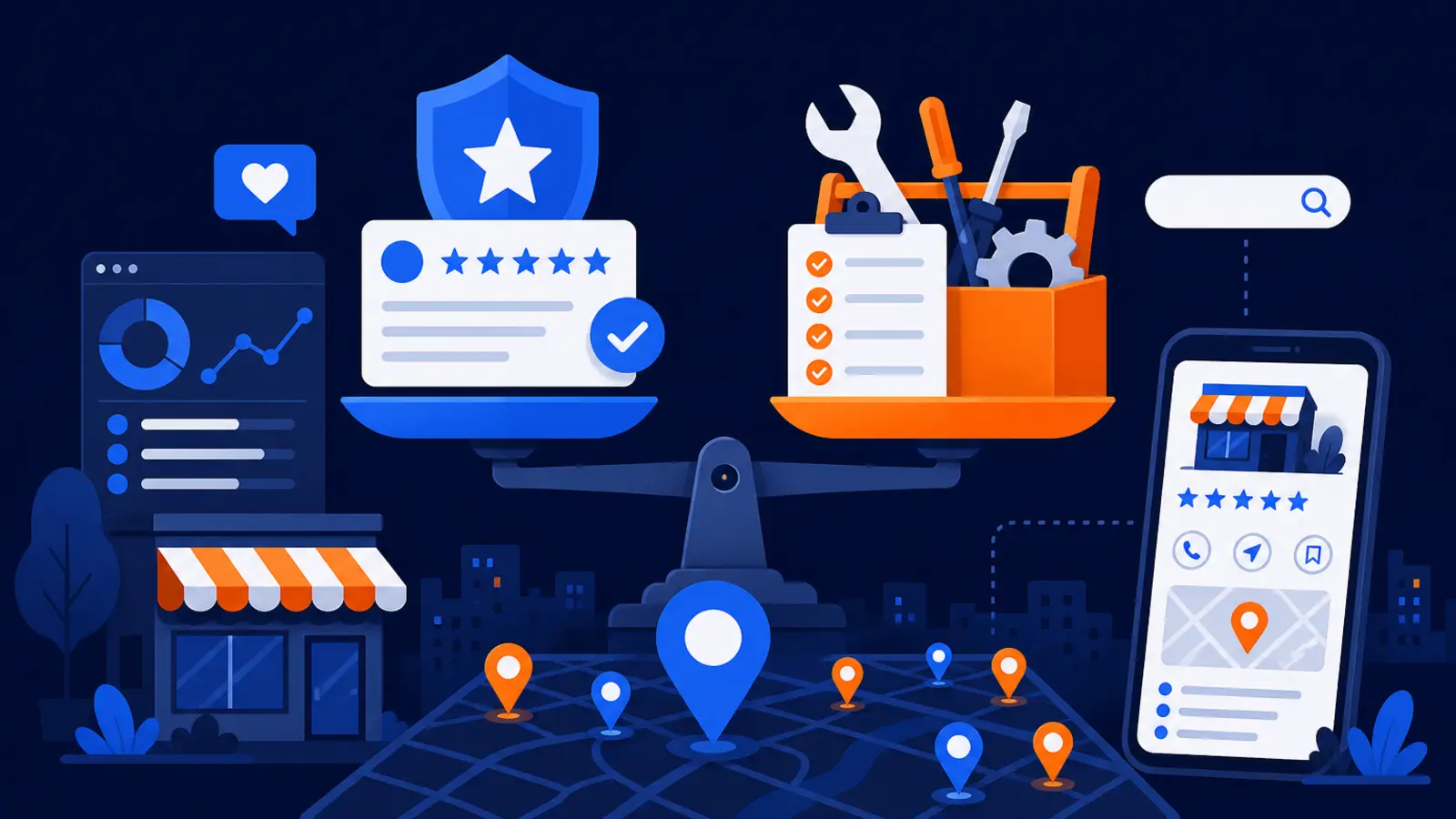 Online reputation management vs DIY local SEO with Google tools and a rank tracker