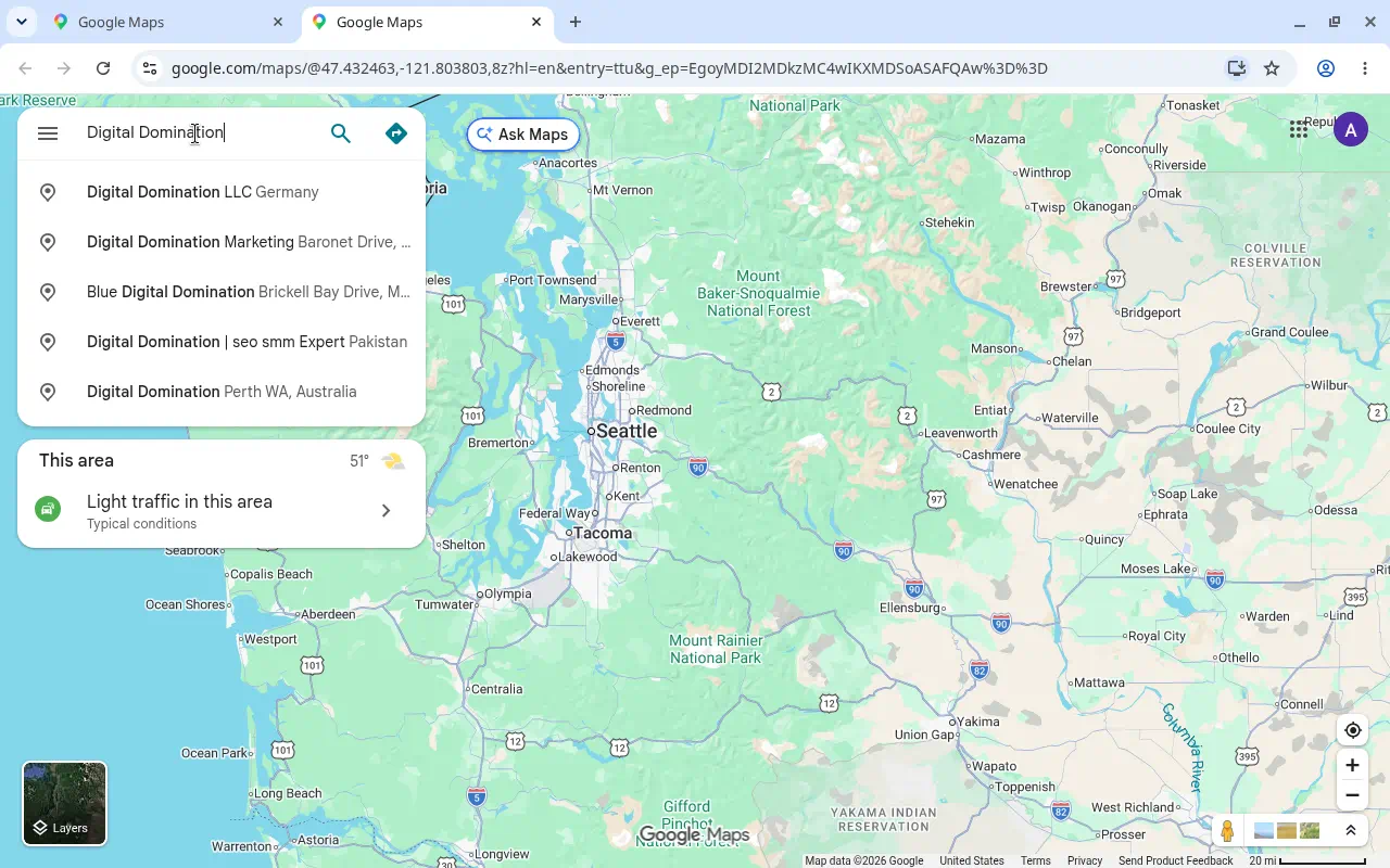 Google Maps with the business name typed in the search box