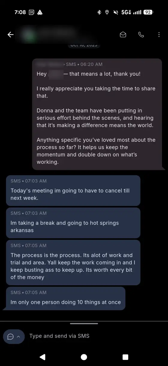 Unedited client feedback screenshot 3 of 10
