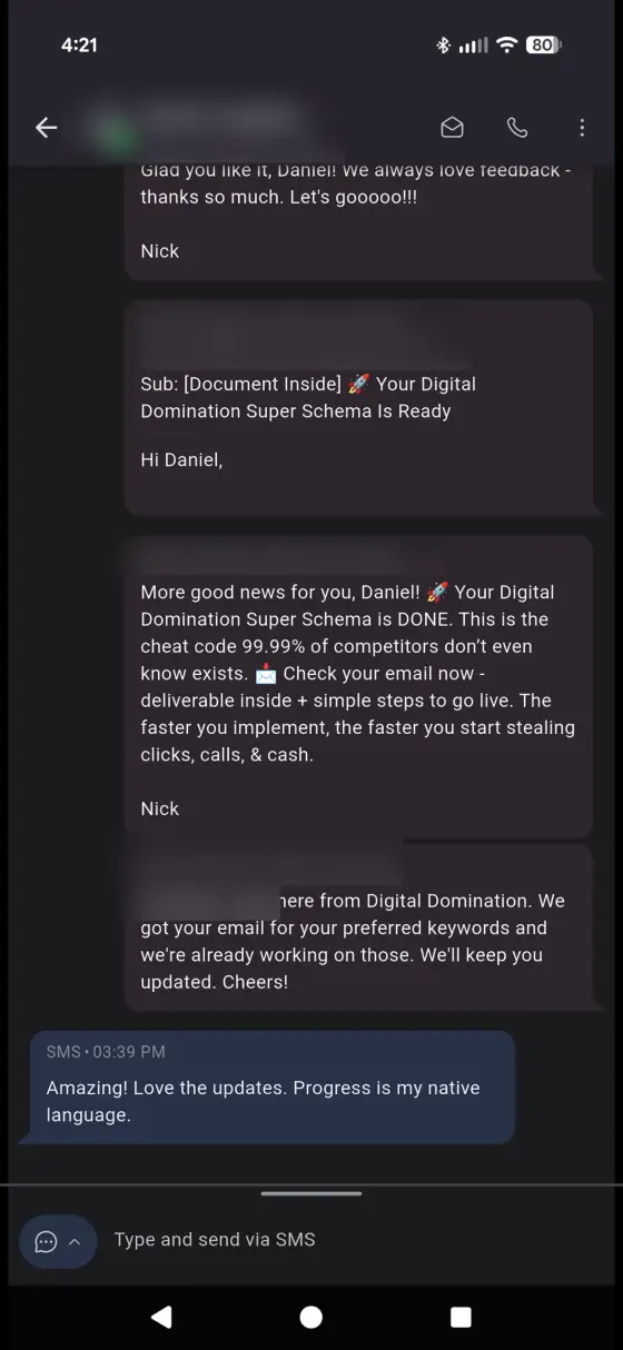Unedited client feedback screenshot 4 of 10