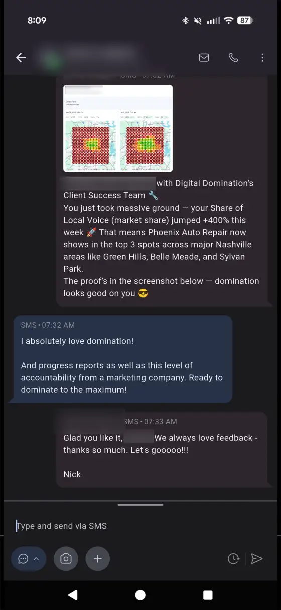 Unedited client feedback screenshot 6 of 10