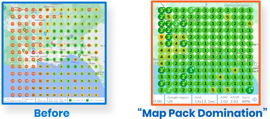 Before → After: Map Pack Takeover