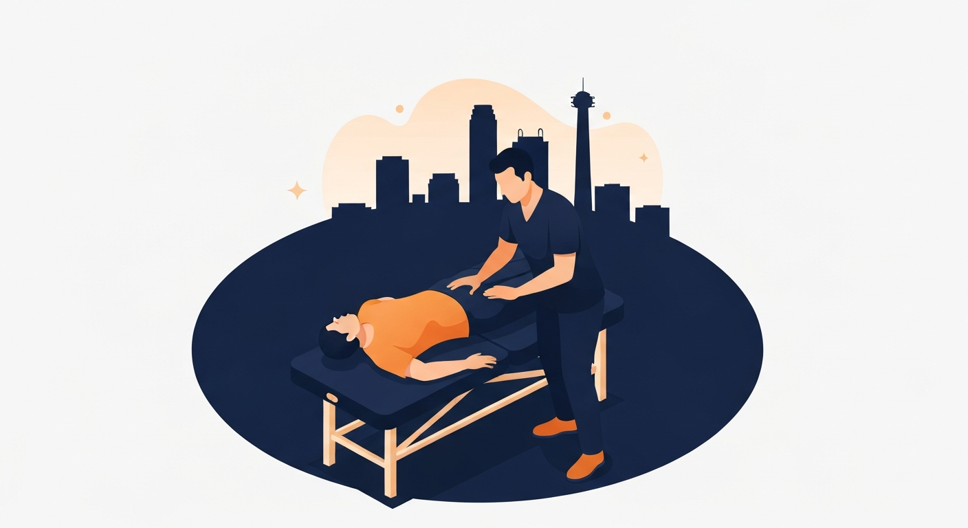 A Chiropractor professional working on a job site in Dallas.