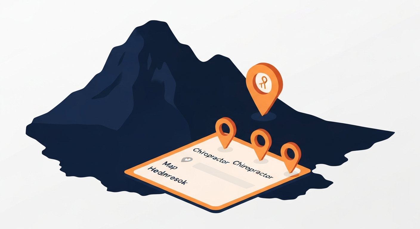 A Map Pack ranking visualization for Chiropractor businesses in Henderson.