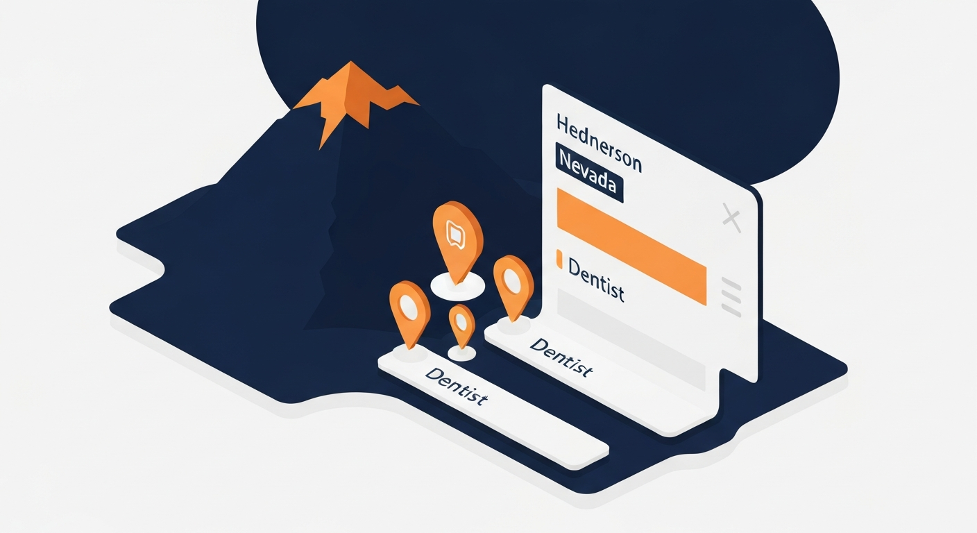 A Map Pack ranking visualization for Dentist businesses in Henderson.