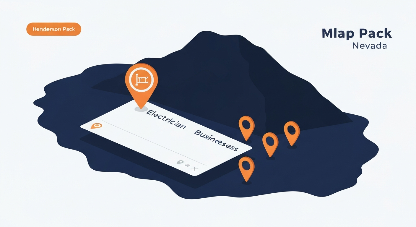 A Map Pack ranking visualization for Electrician businesses in Henderson.