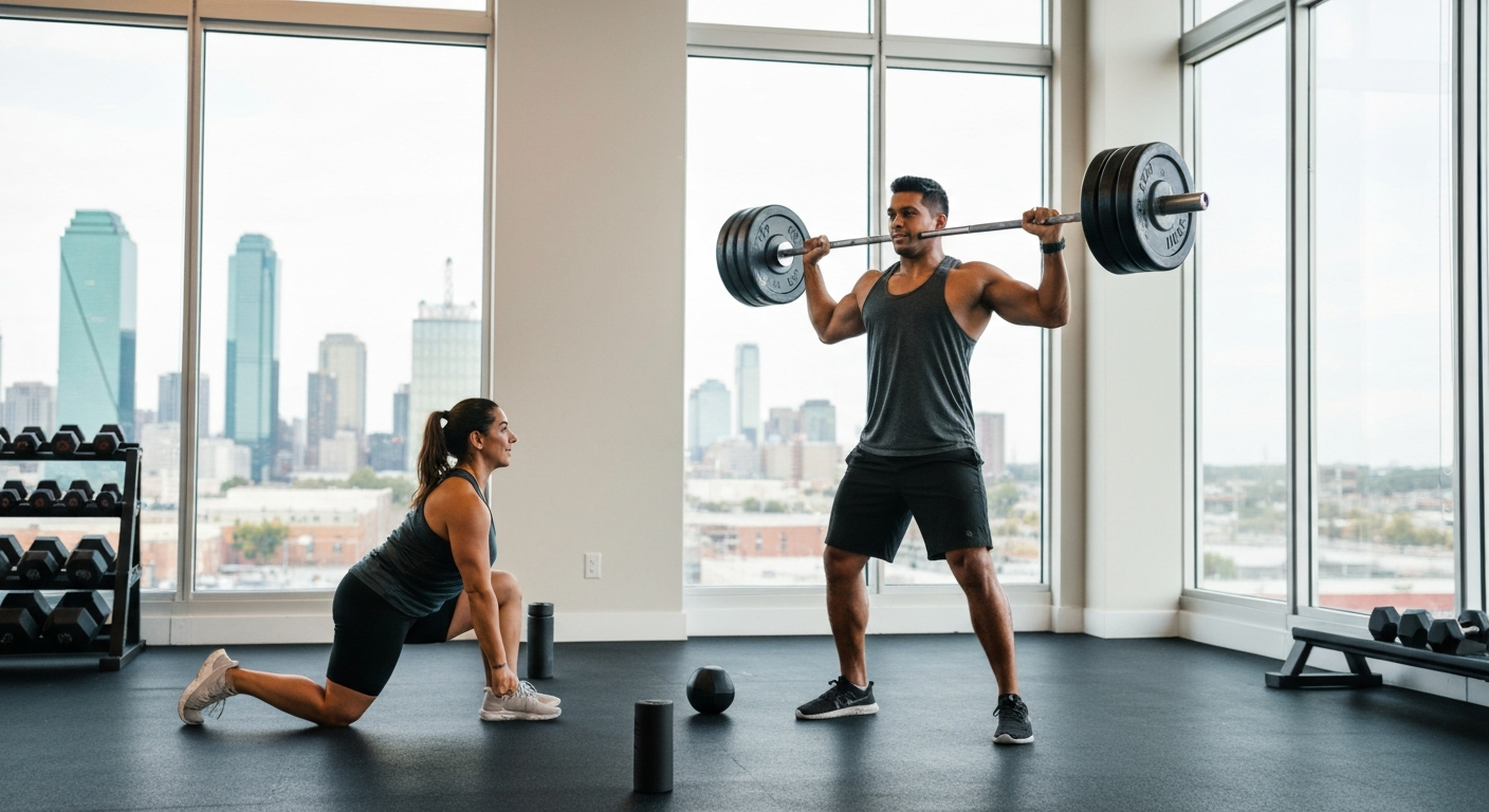 A Gym professional working on a job site in Dallas.