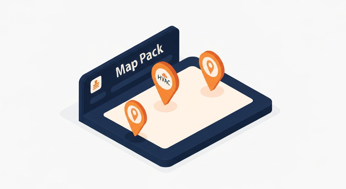 A Map Pack ranking visualization for HVAC businesses in Chandler.