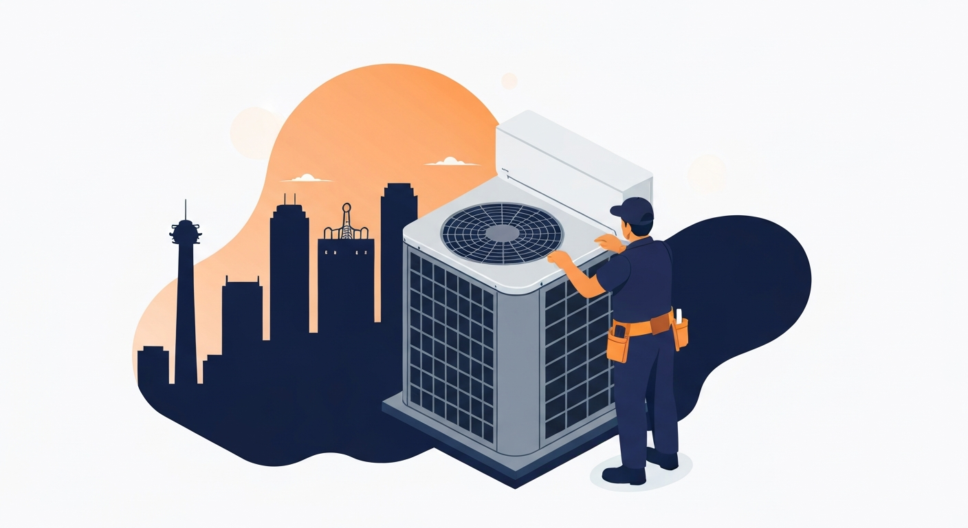 A HVAC professional working on a job site in Dallas.