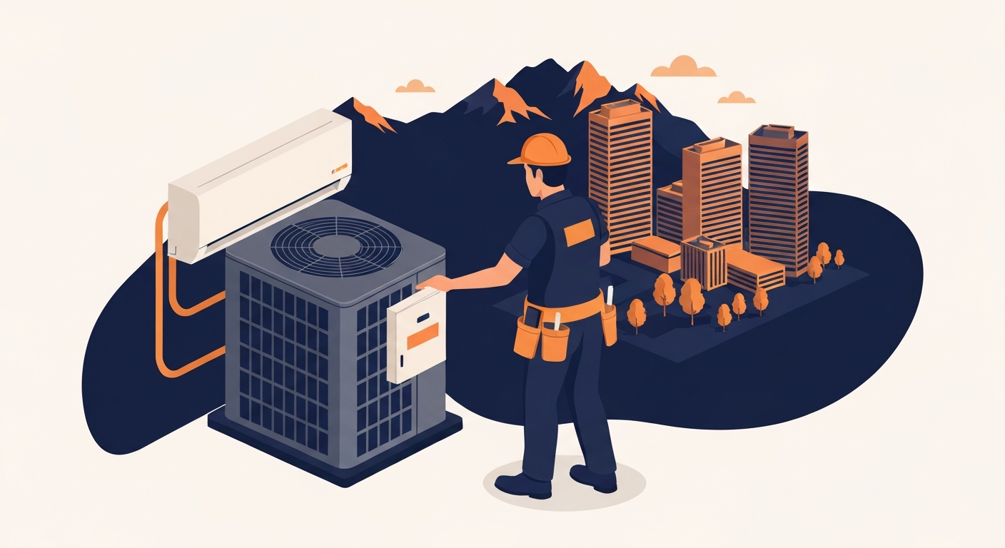 A HVAC professional working on a job site in Denver.