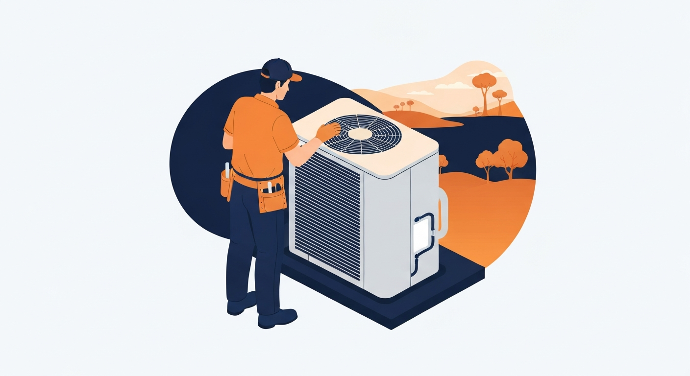 A HVAC professional working on a job site in Lake Las Vegas.