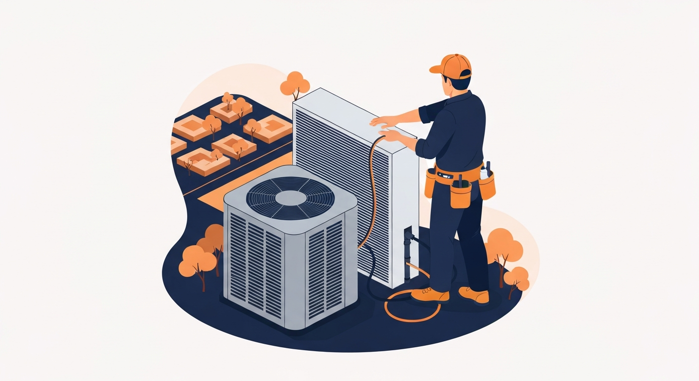 A HVAC professional working on a job site in Mesa.