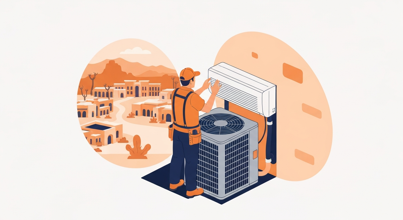 A HVAC professional working on a job site in Scottsdale.