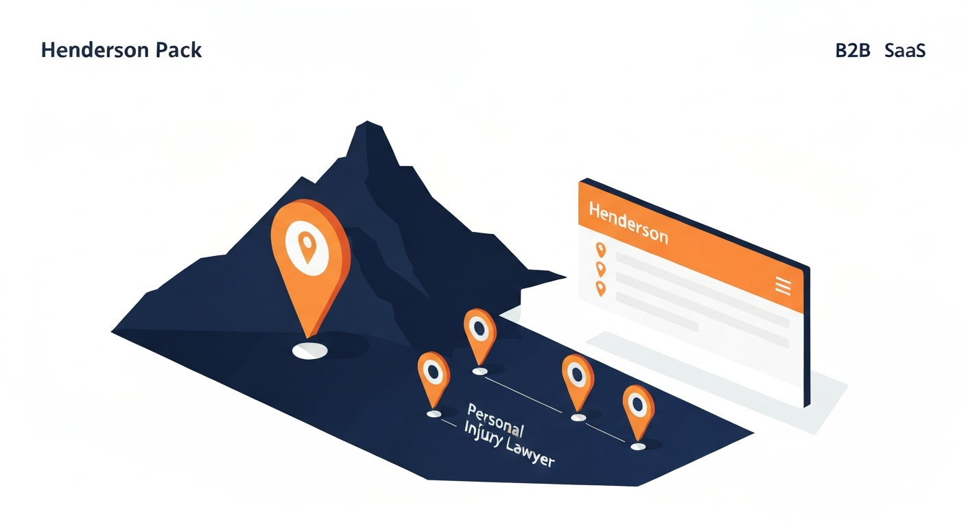 A Map Pack ranking visualization for Personal Injury Lawyer businesses in Henderson.