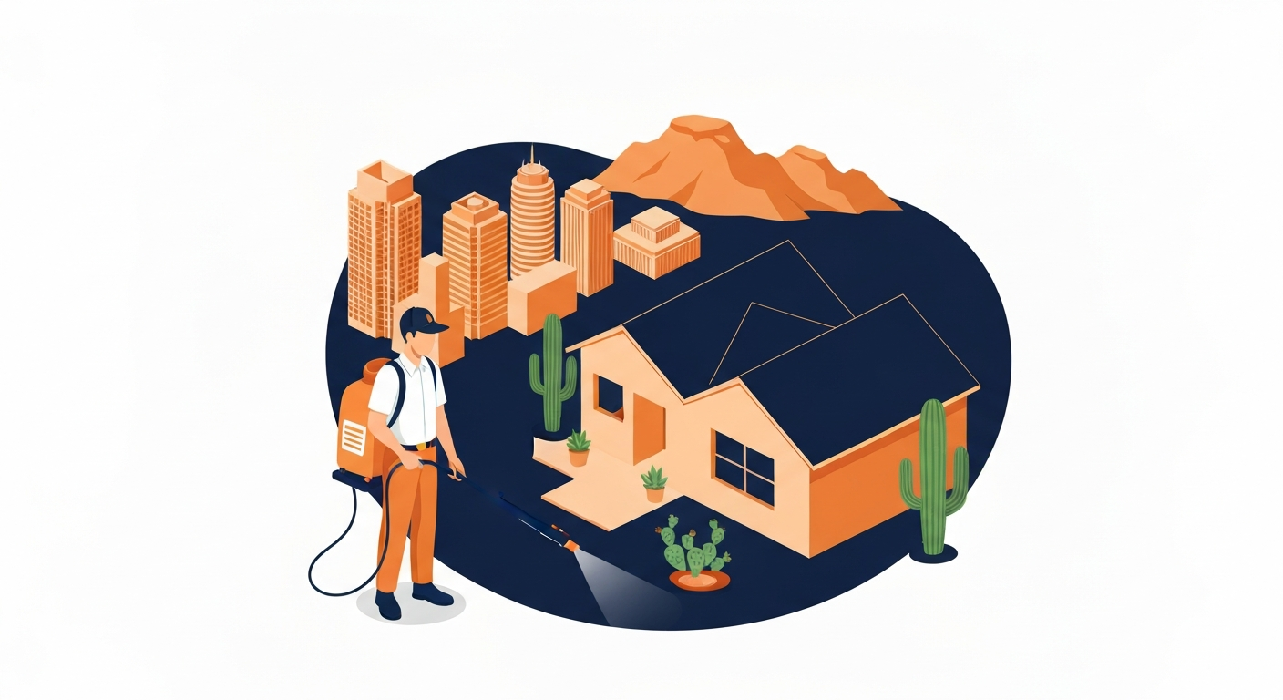 A Pest Control professional working on a job site in Phoenix.