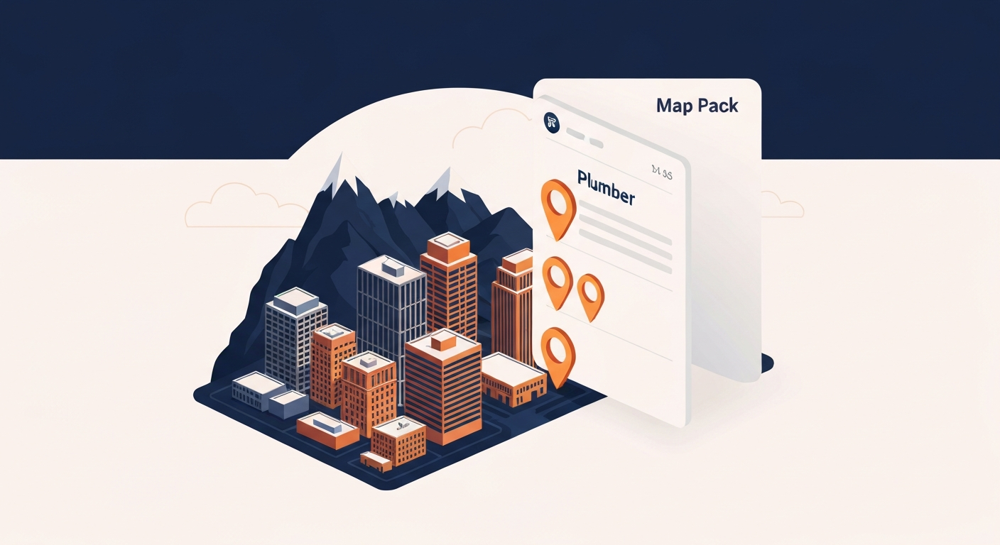 A Map Pack ranking visualization for Plumber businesses in Denver.