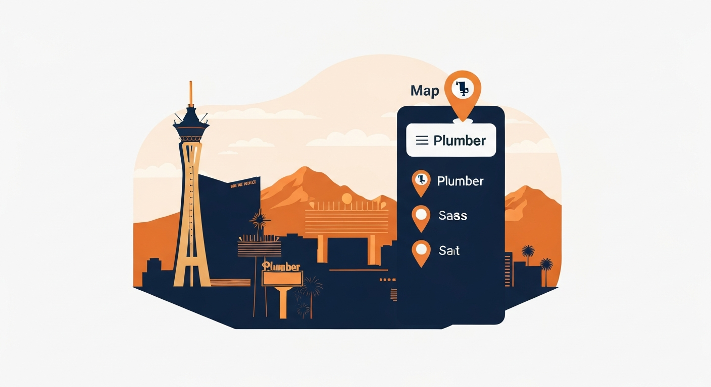 A Map Pack ranking visualization for Plumber businesses in Las Vegas.