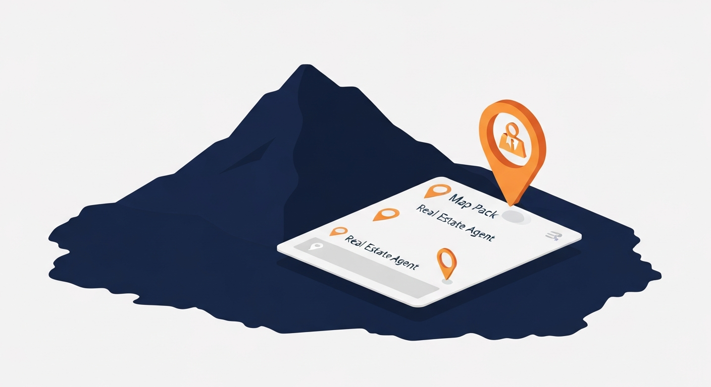 A Map Pack ranking visualization for Real Estate Agent businesses in Henderson.