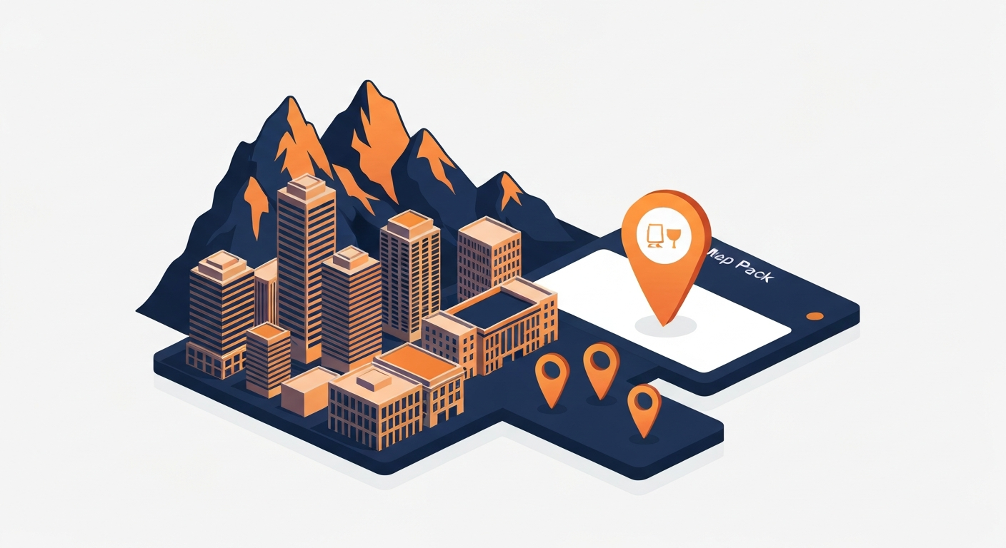 A Map Pack ranking visualization for Restaurant businesses in Denver.