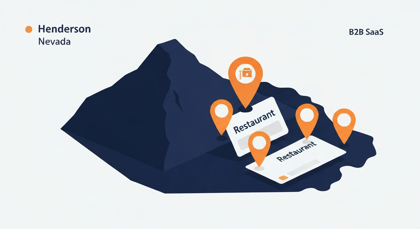 A Map Pack ranking visualization for Restaurant businesses in Henderson.