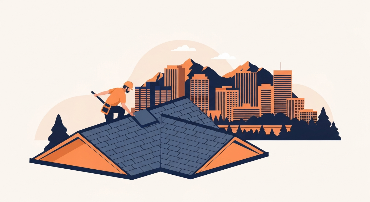 A Roofer professional working on a job site in Denver.